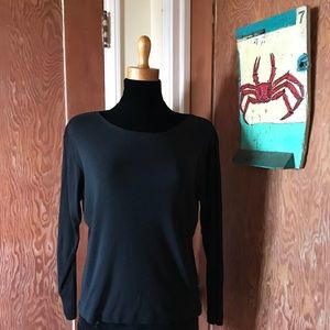 Amanda Smith Petites Black L/S Top PS